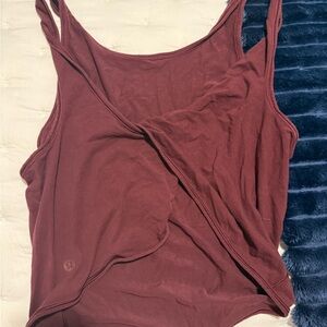 lululemon athletica Maroon twist back Tank Top